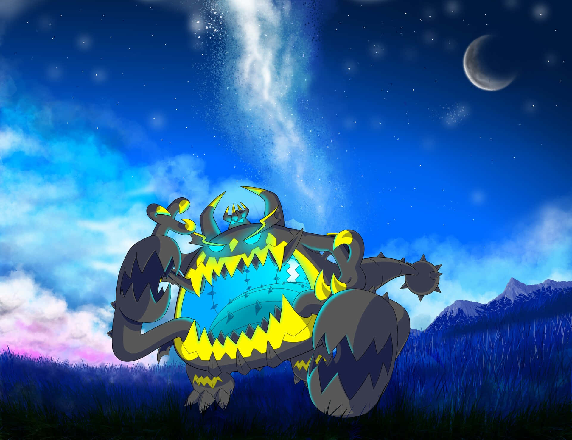 Guzzlord Starry Moon Sky