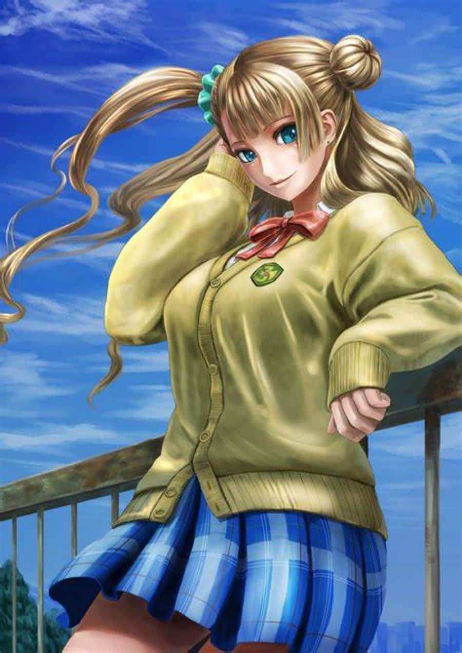 Gyaru Fashionista Posing In Trendy Outfit Background