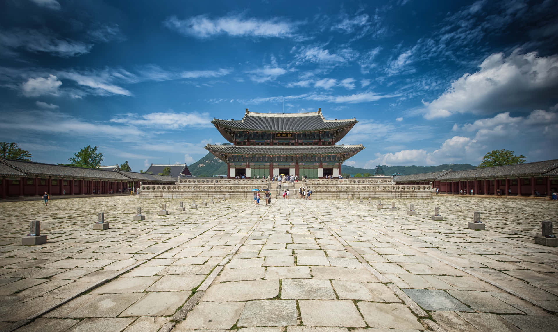 Gyeongbokgung Palace From A Distance Background
