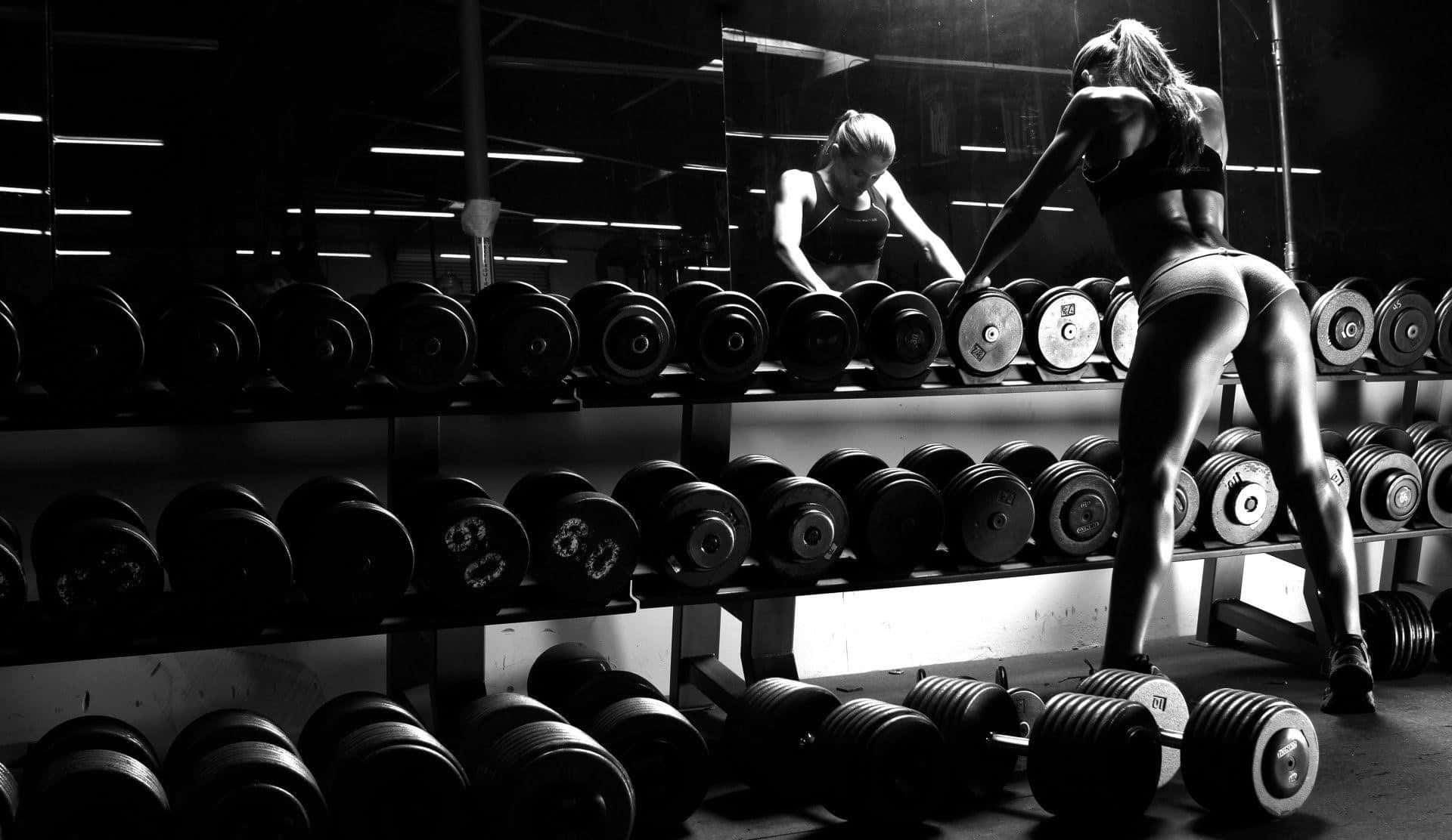 Gym Workout Intensity Blackand White Background