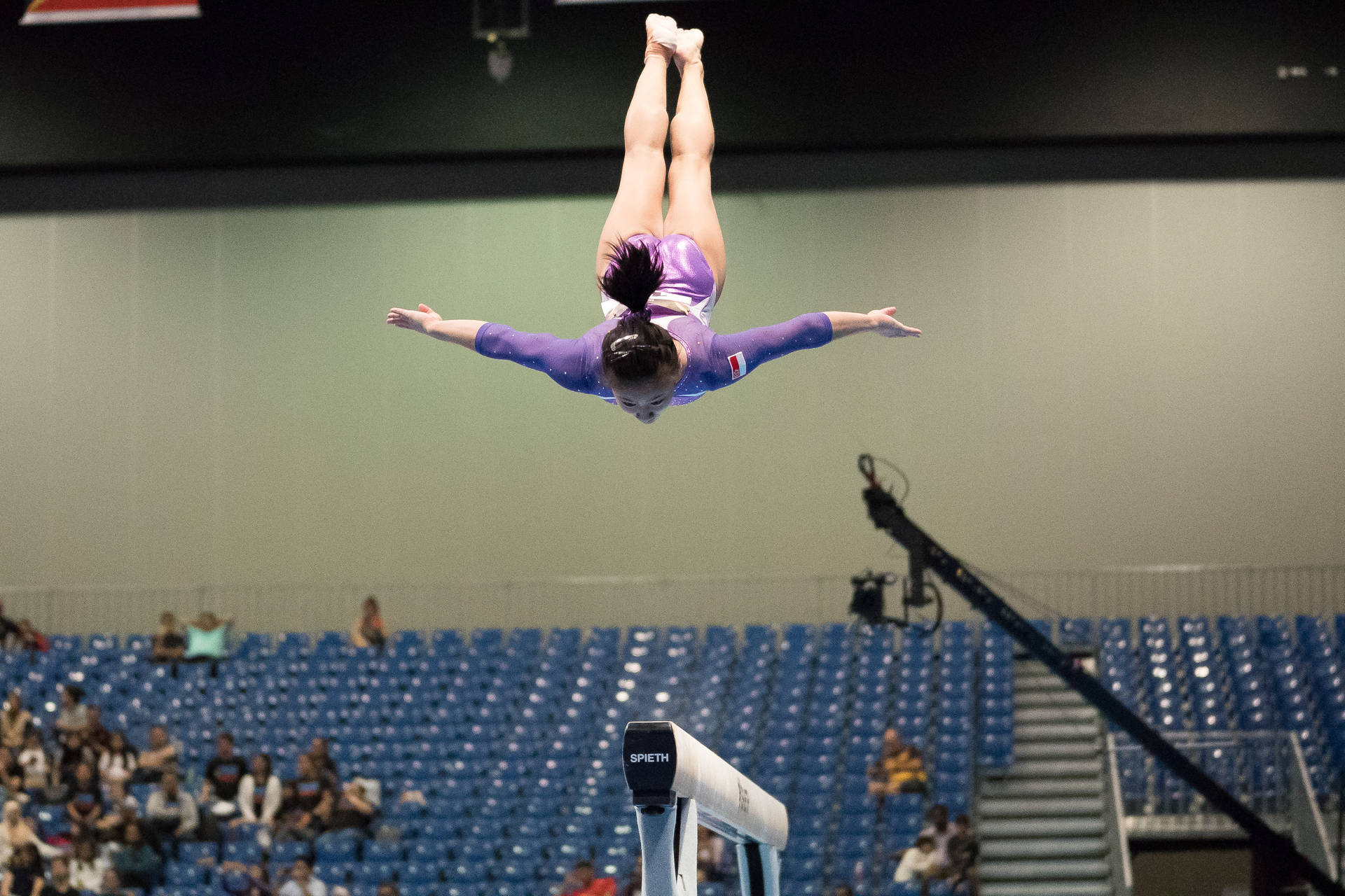 Gymnastics Dive In Air Background