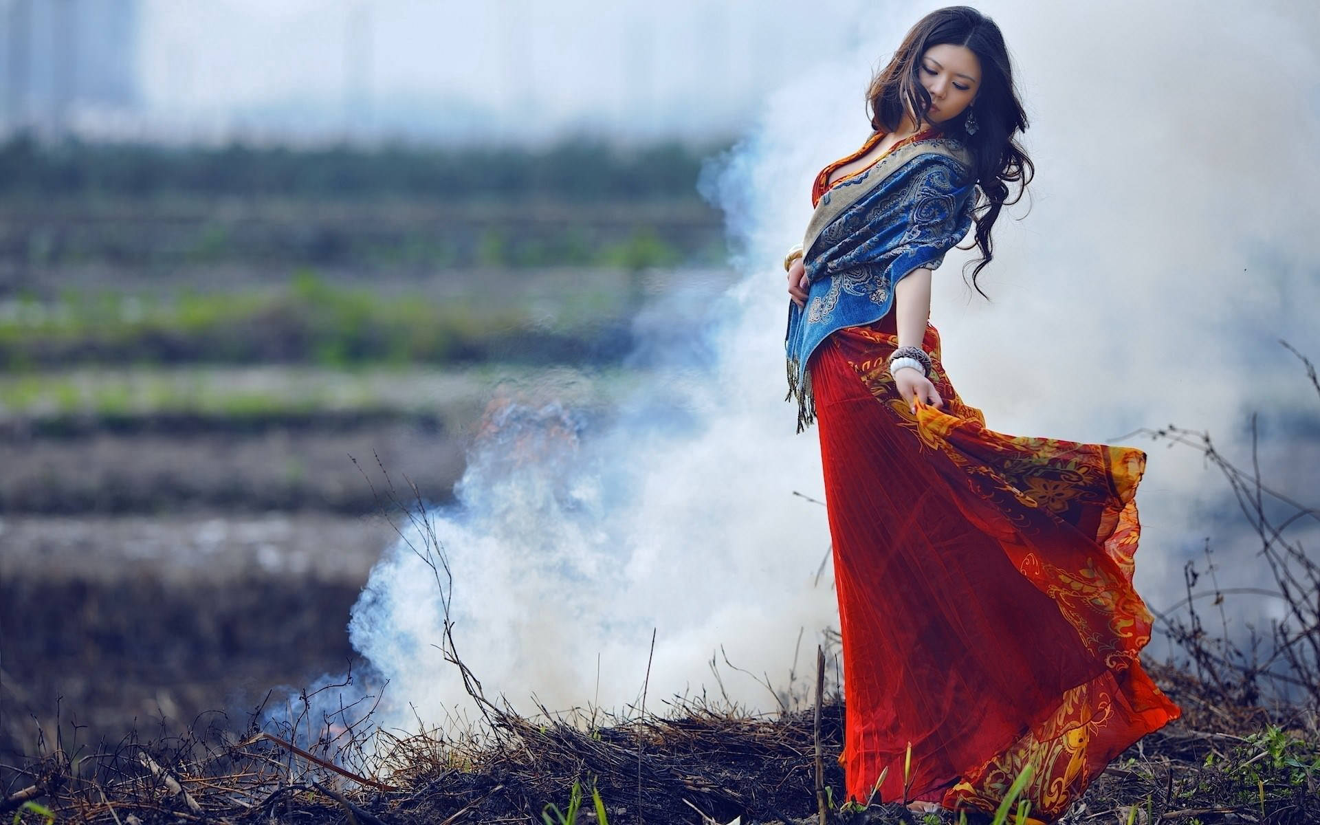 Gypsy Woman Fashion Model Background