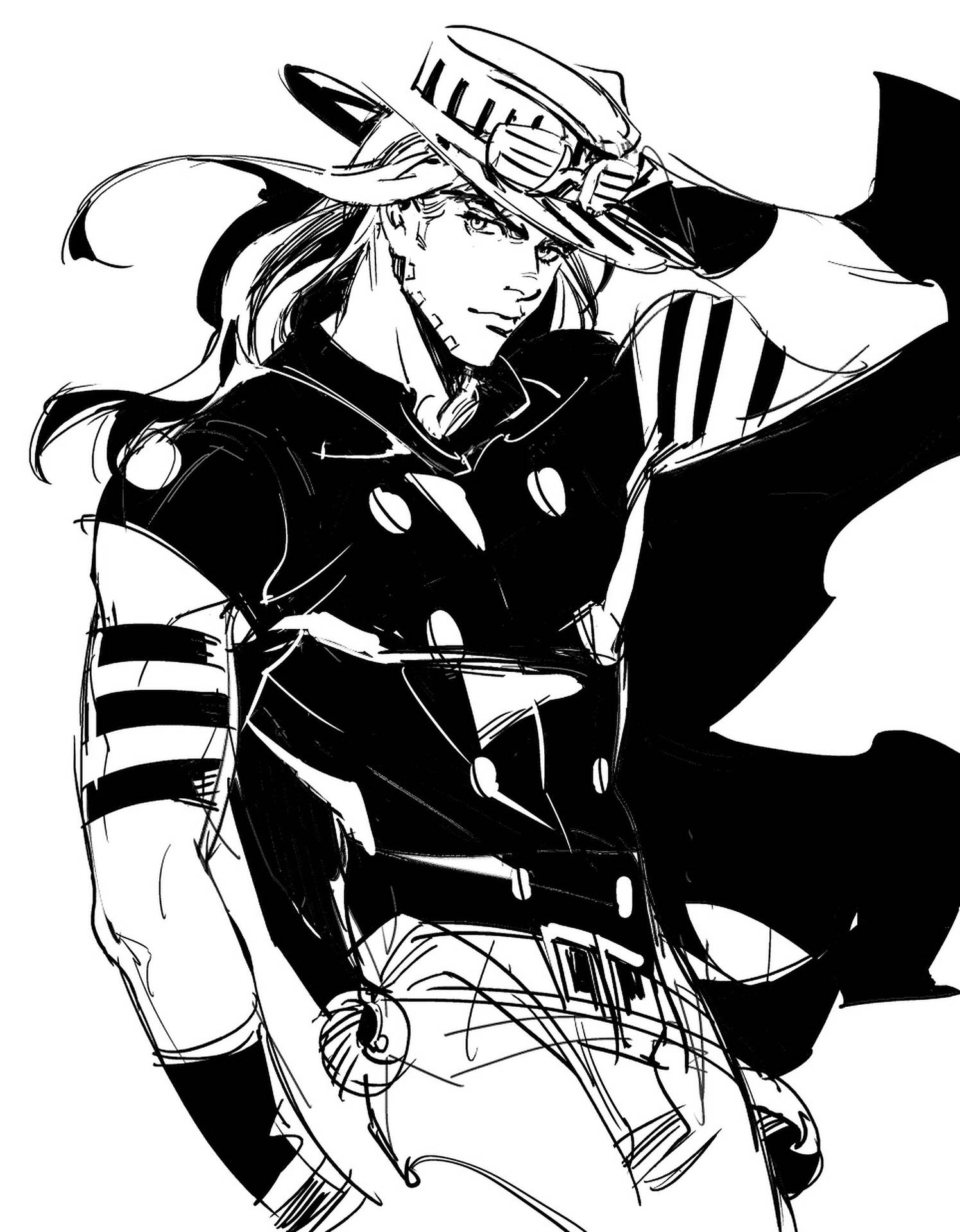Gyro Zeppeli Outline Drawing Background