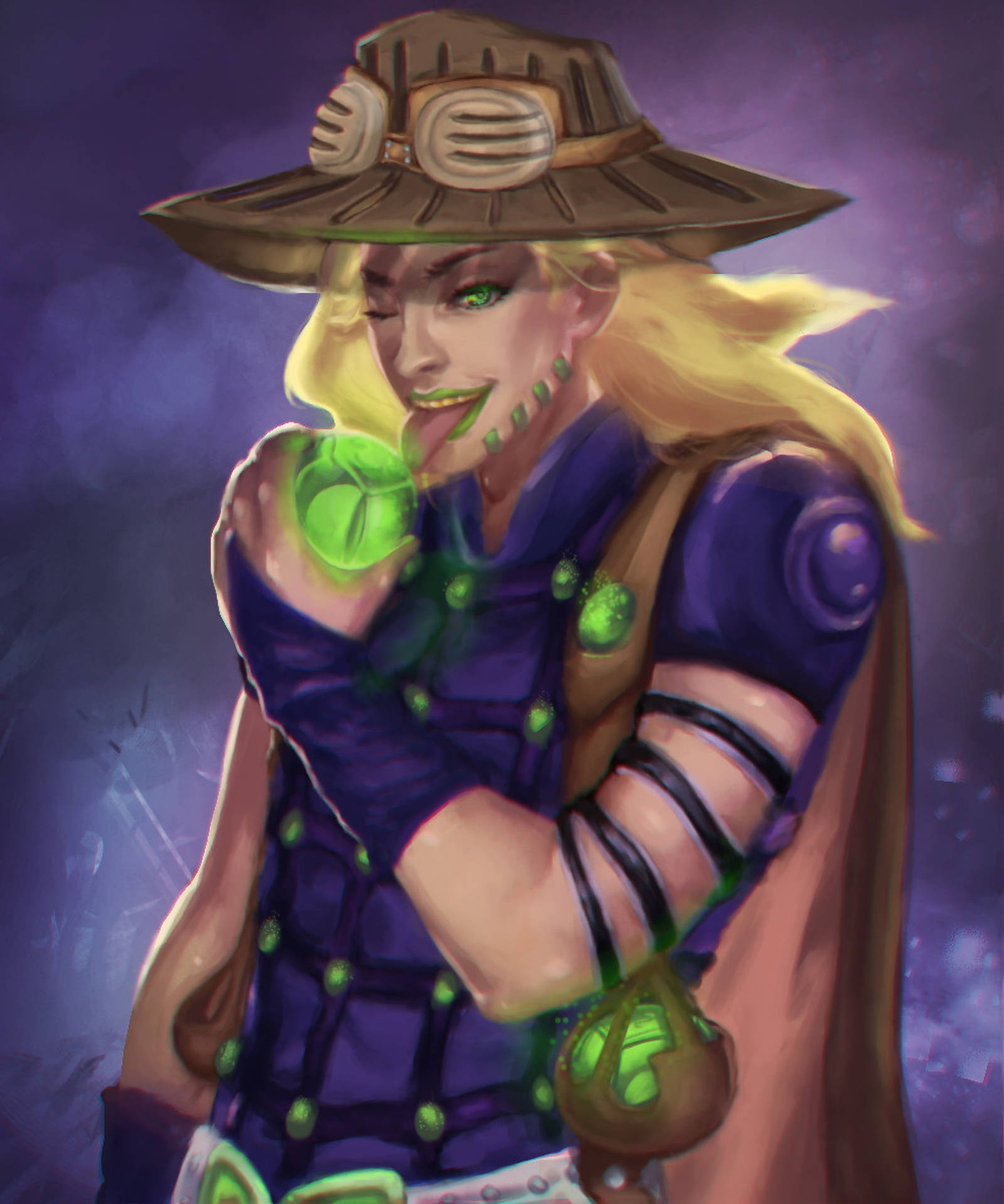 Gyro Zeppeli Sticking Tongue Out Background