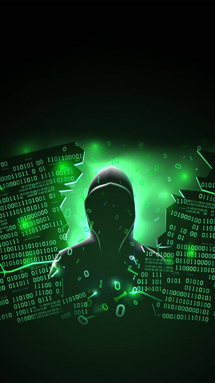 Hacker Breaking Binary Code Hacking Android Background