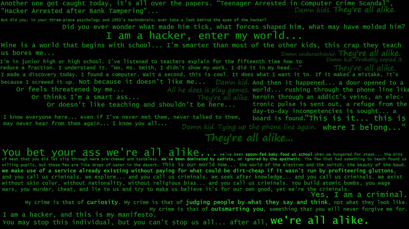 Hacker Collage Cryptic Message Background