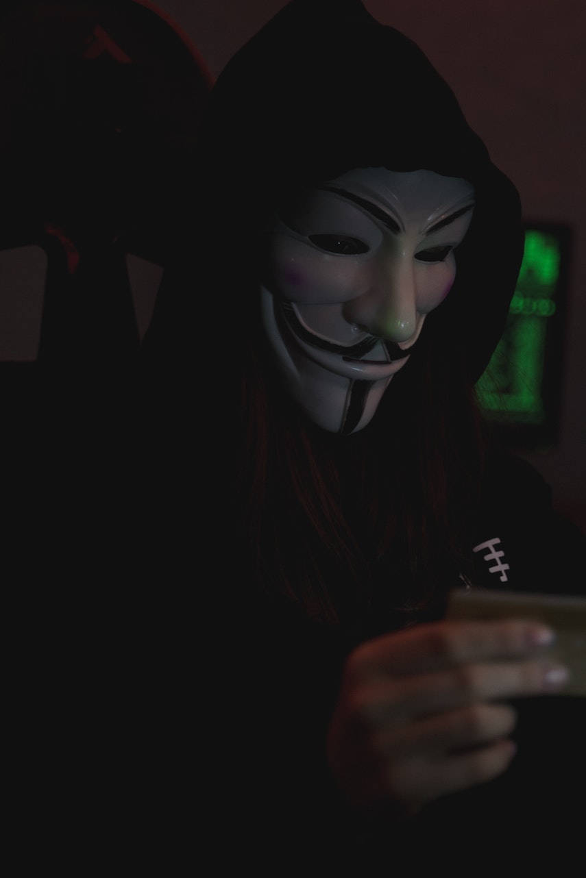 Hacker Holding A Phone 3d Background