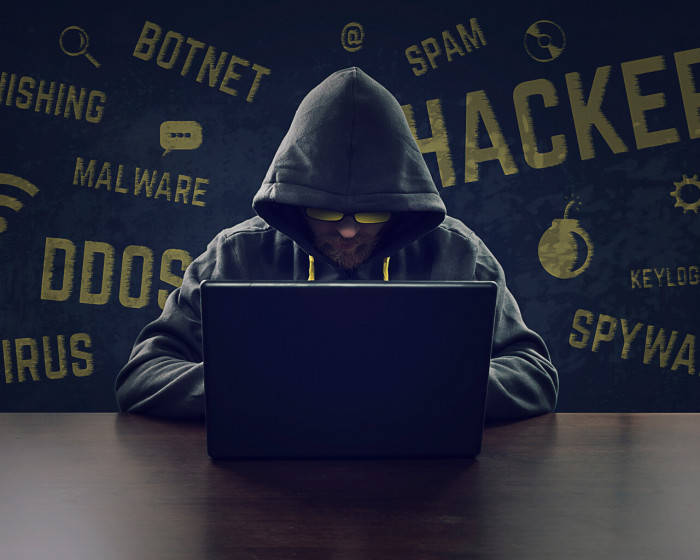Hacker With Laptop 3d Background