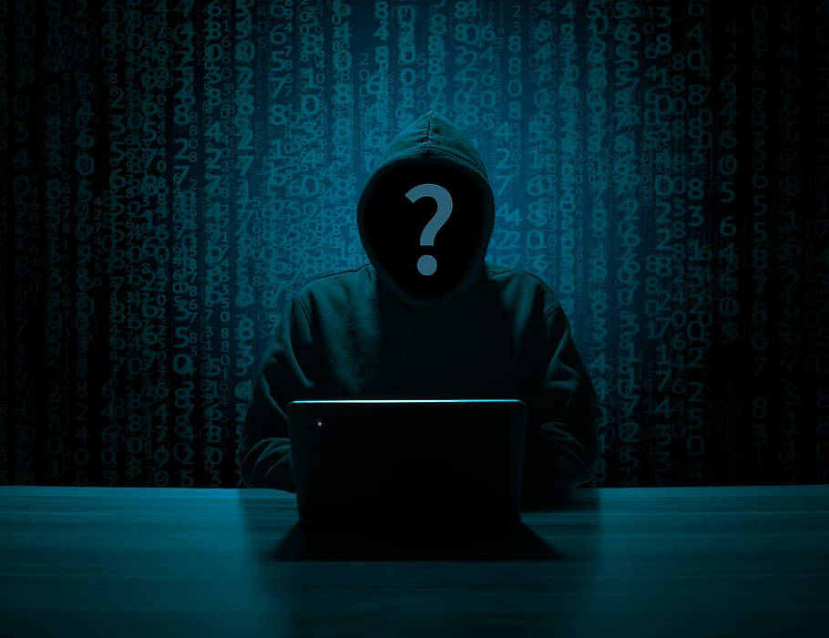 Hacker With Question Mark 3d Background