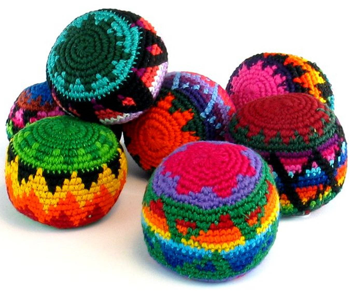 Hacky Sack Crochet Colorful Dark Vibrant