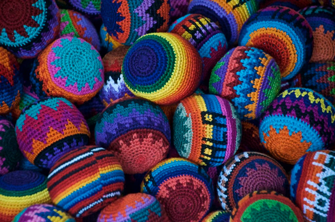 Hacky Sack Crochet Colorful Guatemala Background