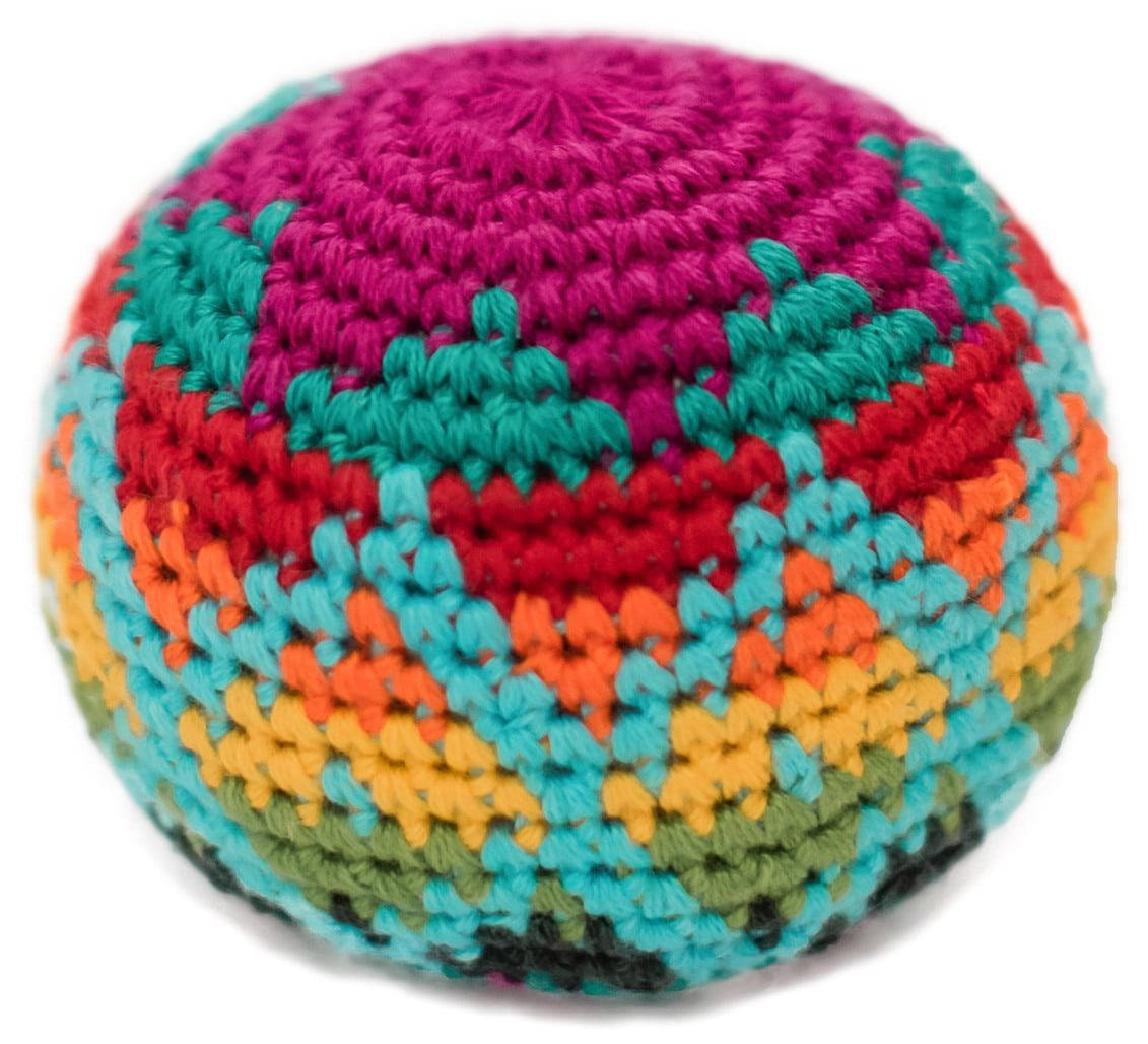 Hacky Sack Crochet Colorful Rainbow Background