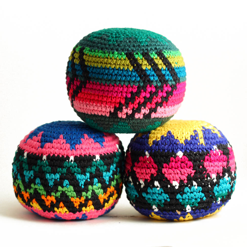 Hacky Sack Crochet Dark Colors