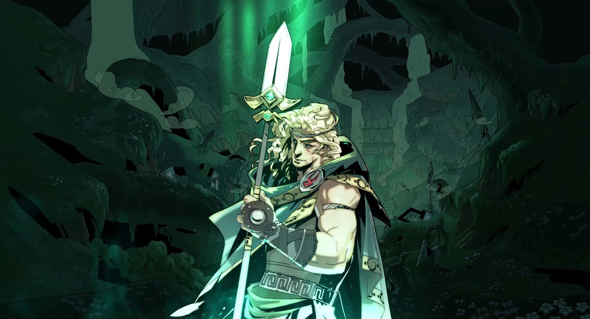 Hades Game Hero With Sword Background