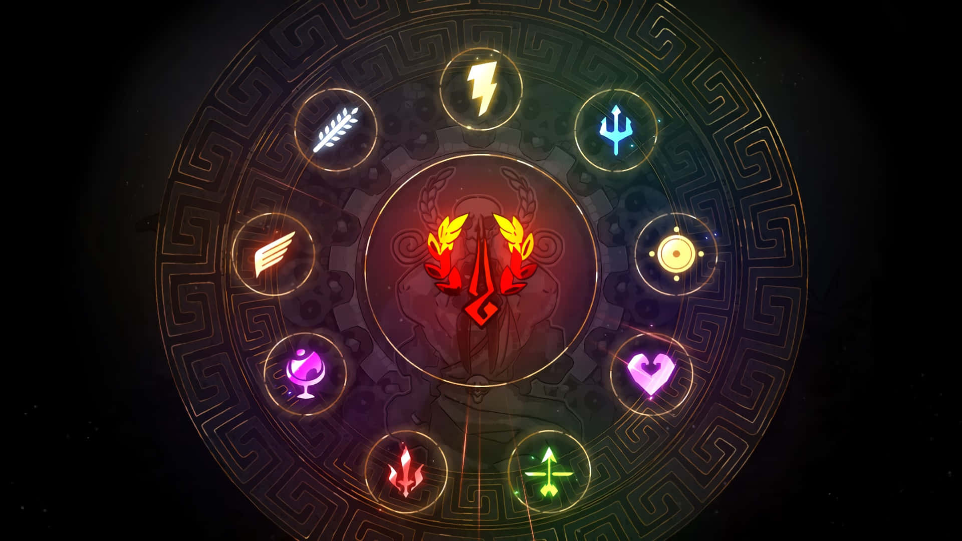 Hades Game Olympian Gods Symbols Background