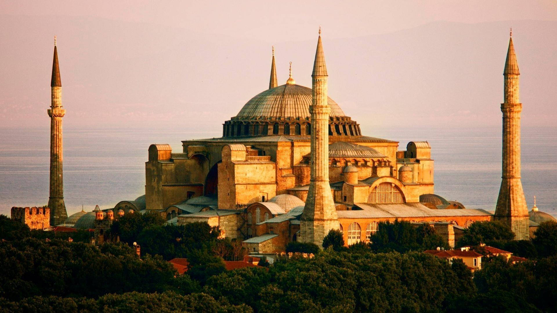 Hagia Sophia Front Facade Background