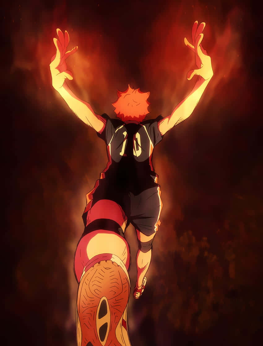 Haikyuu Anime Shoyo Hinata Flying Background