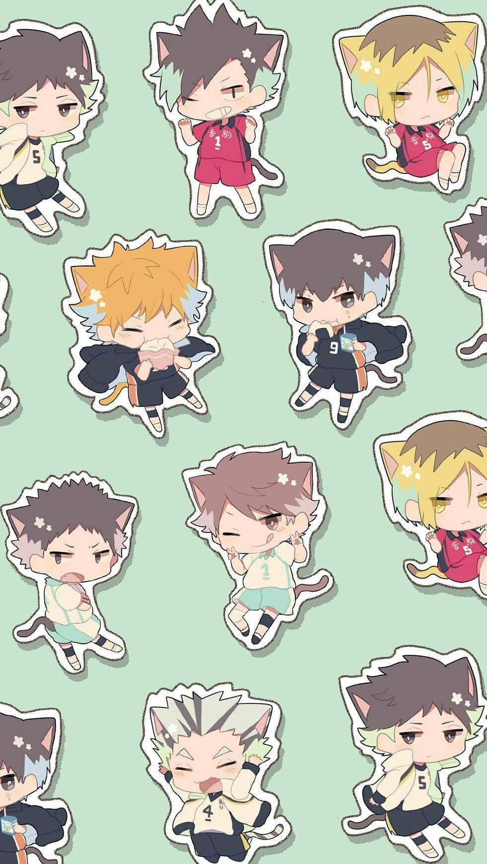 Haikyuu Chibi Characters Pattern Background