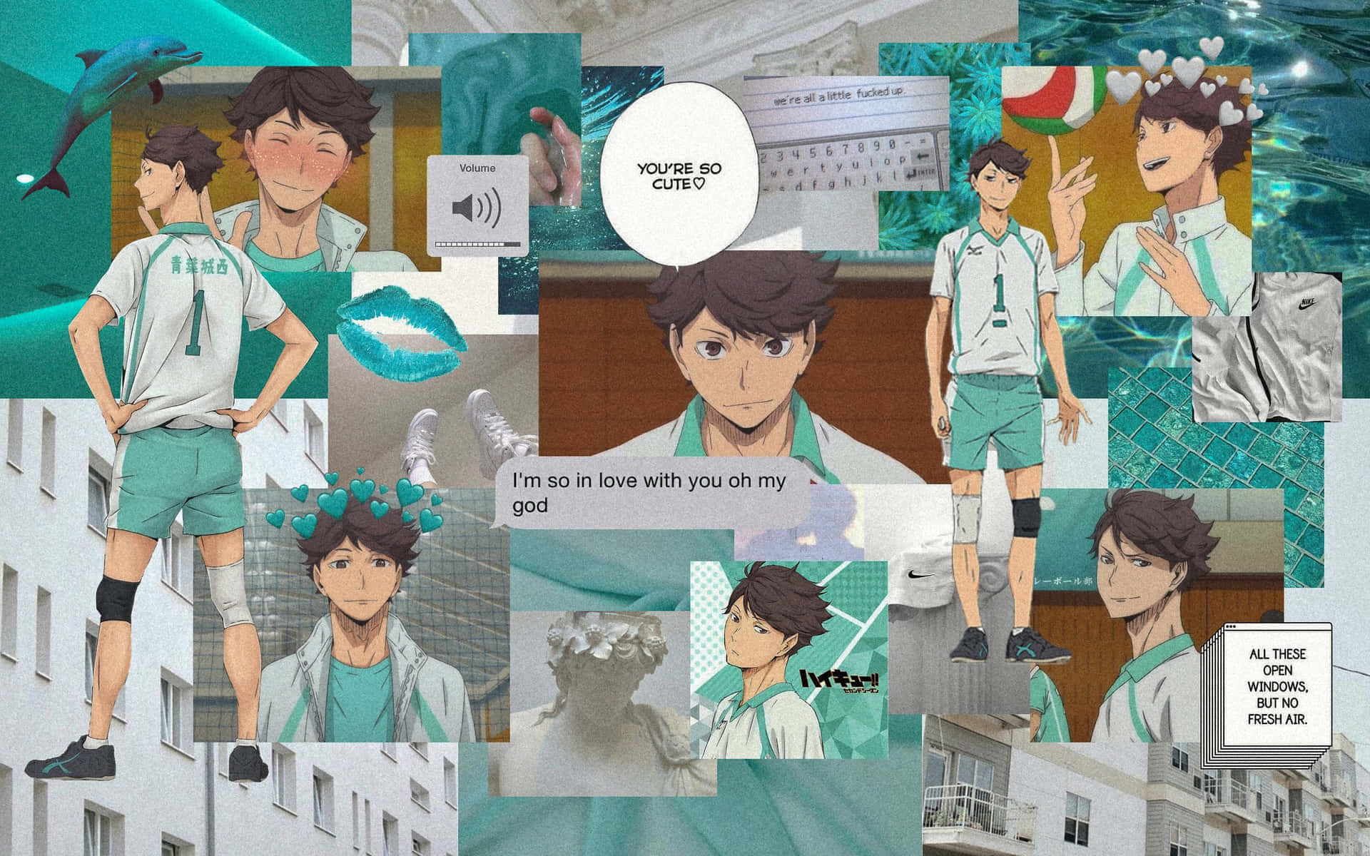 Haikyuu Collageof Cute Moments Background