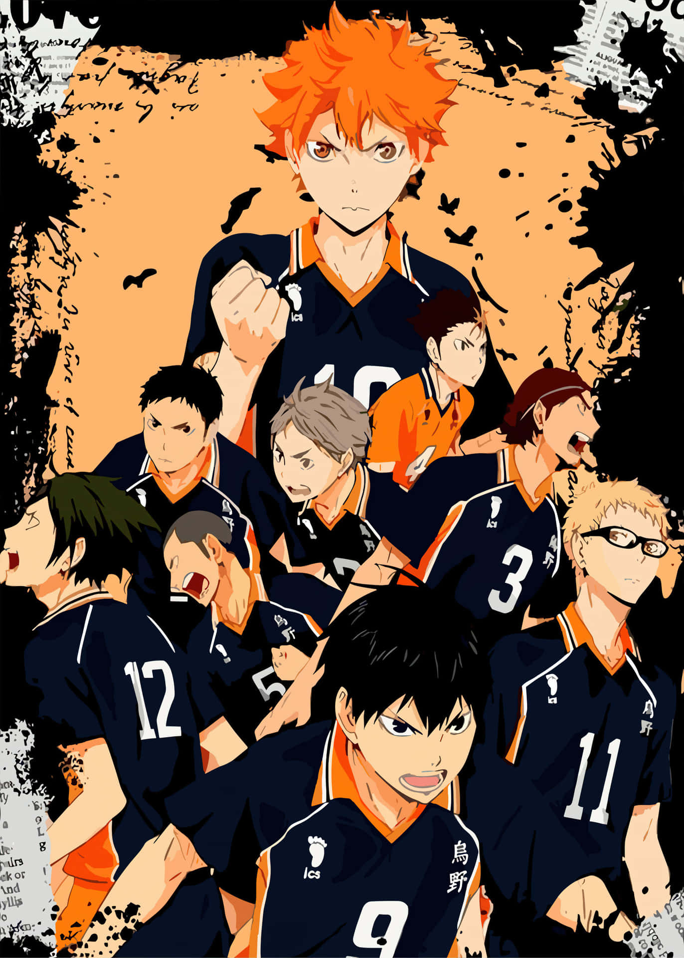 Haikyuu Team Karasuno Volleyball Players Background
