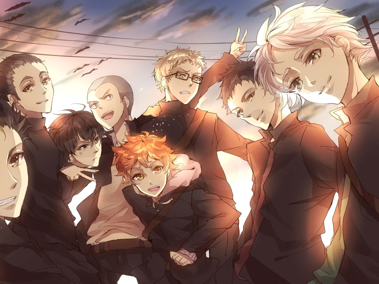 Haikyuu Team Sunset Gathering Background