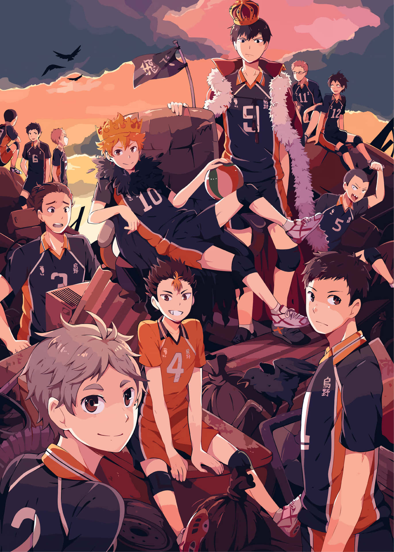 Haikyuu Team Victory Pose Background