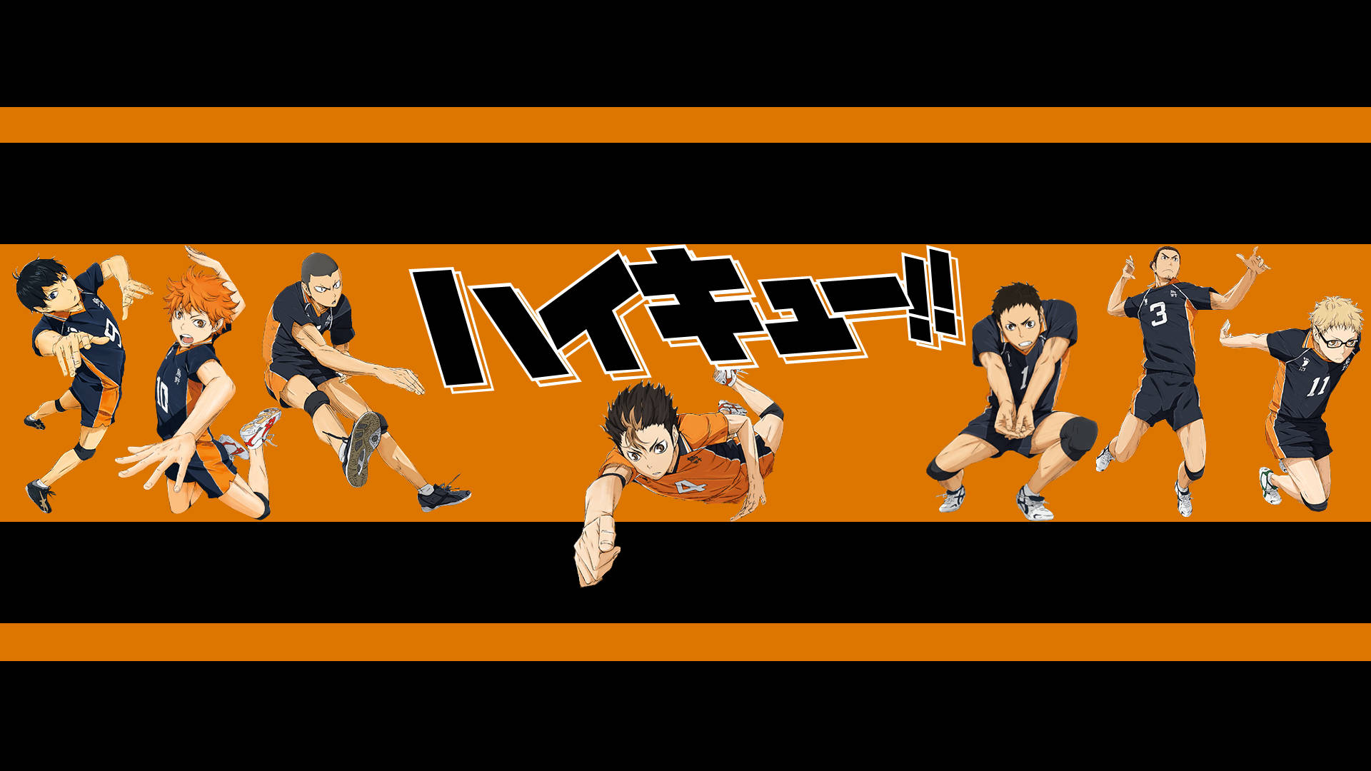 Haikyuu Teams Karasuno High Poses Background