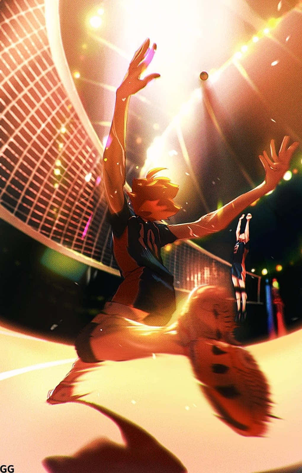 Haikyuu Volleyball Spike Action Background