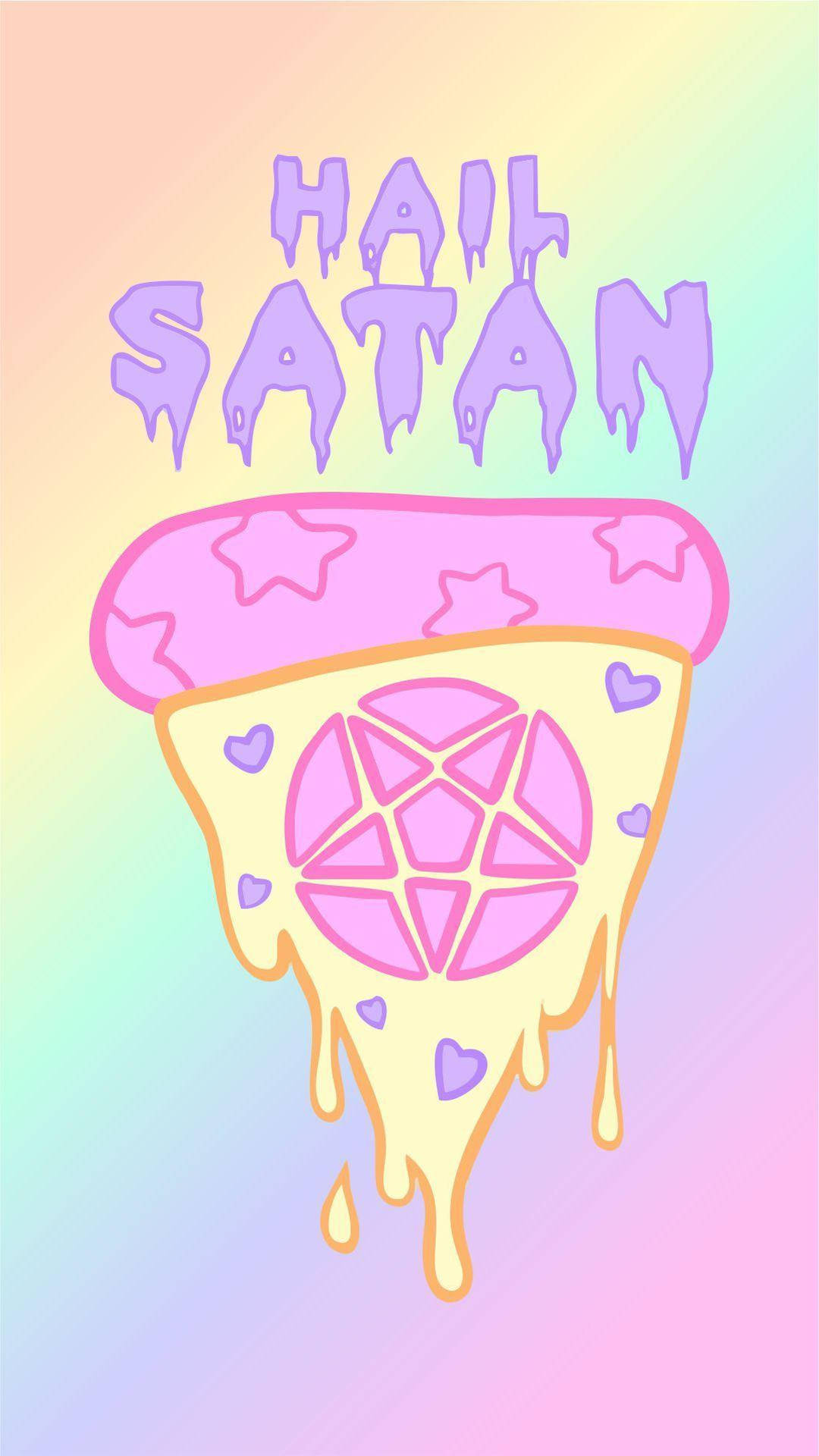 Hail Satan Pastel Gore Gothic Art Background