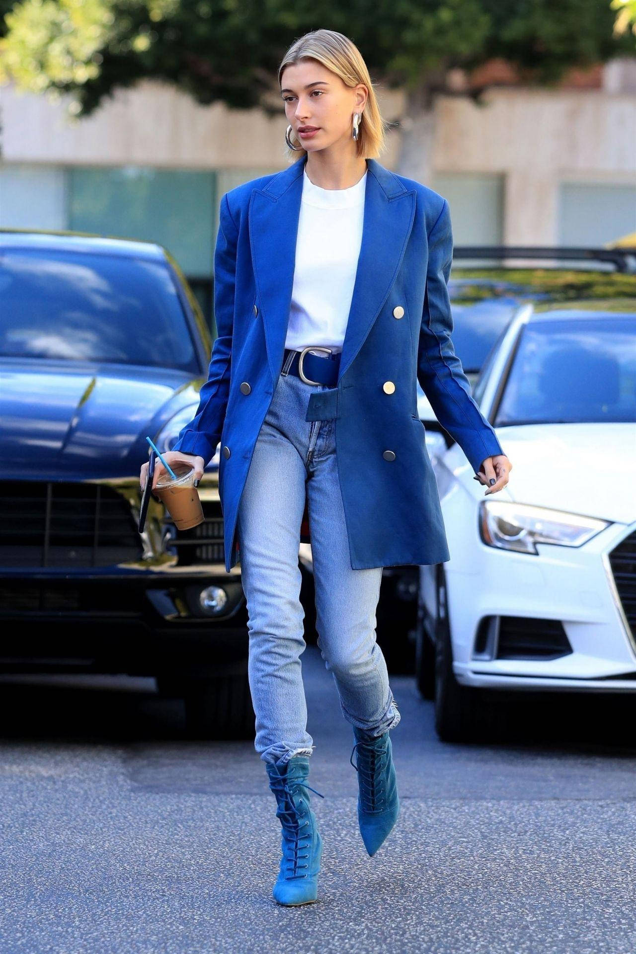 Hailey Bieber Out In Beverly Hills Background