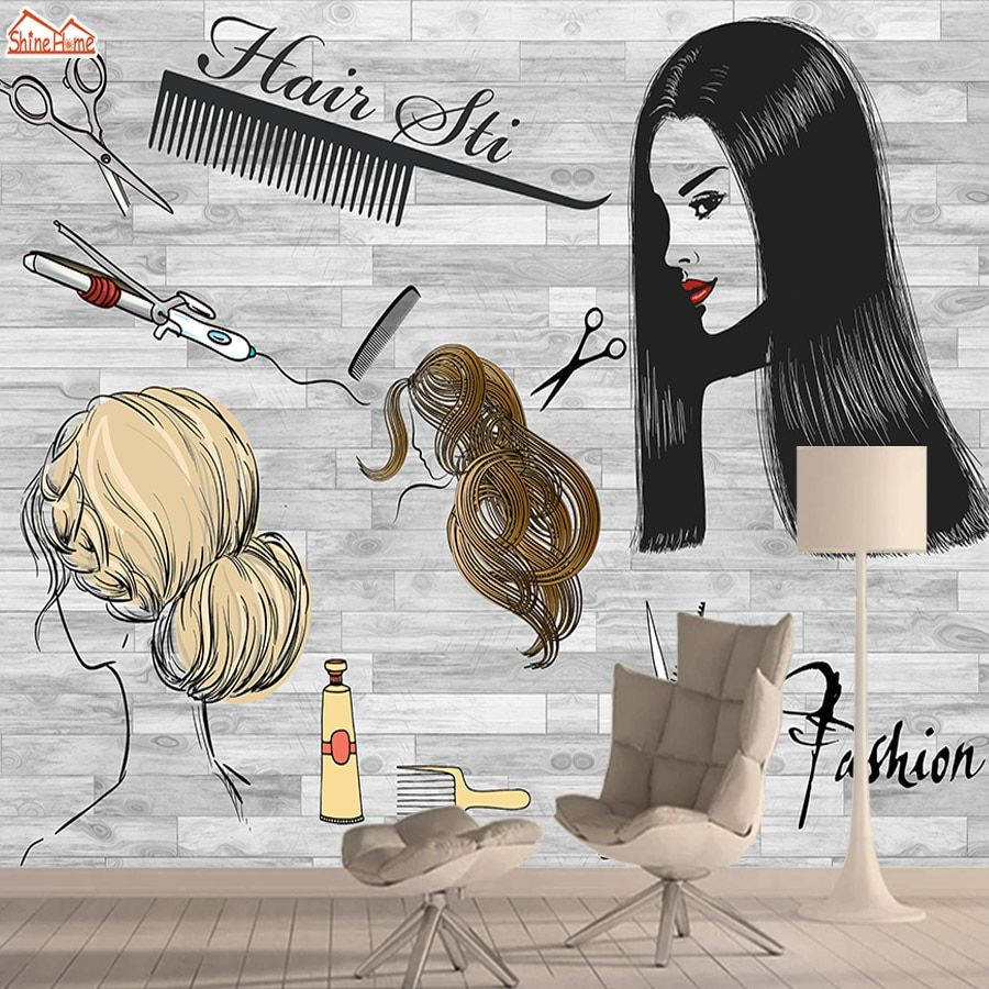 Hair Salon Wall Design Background