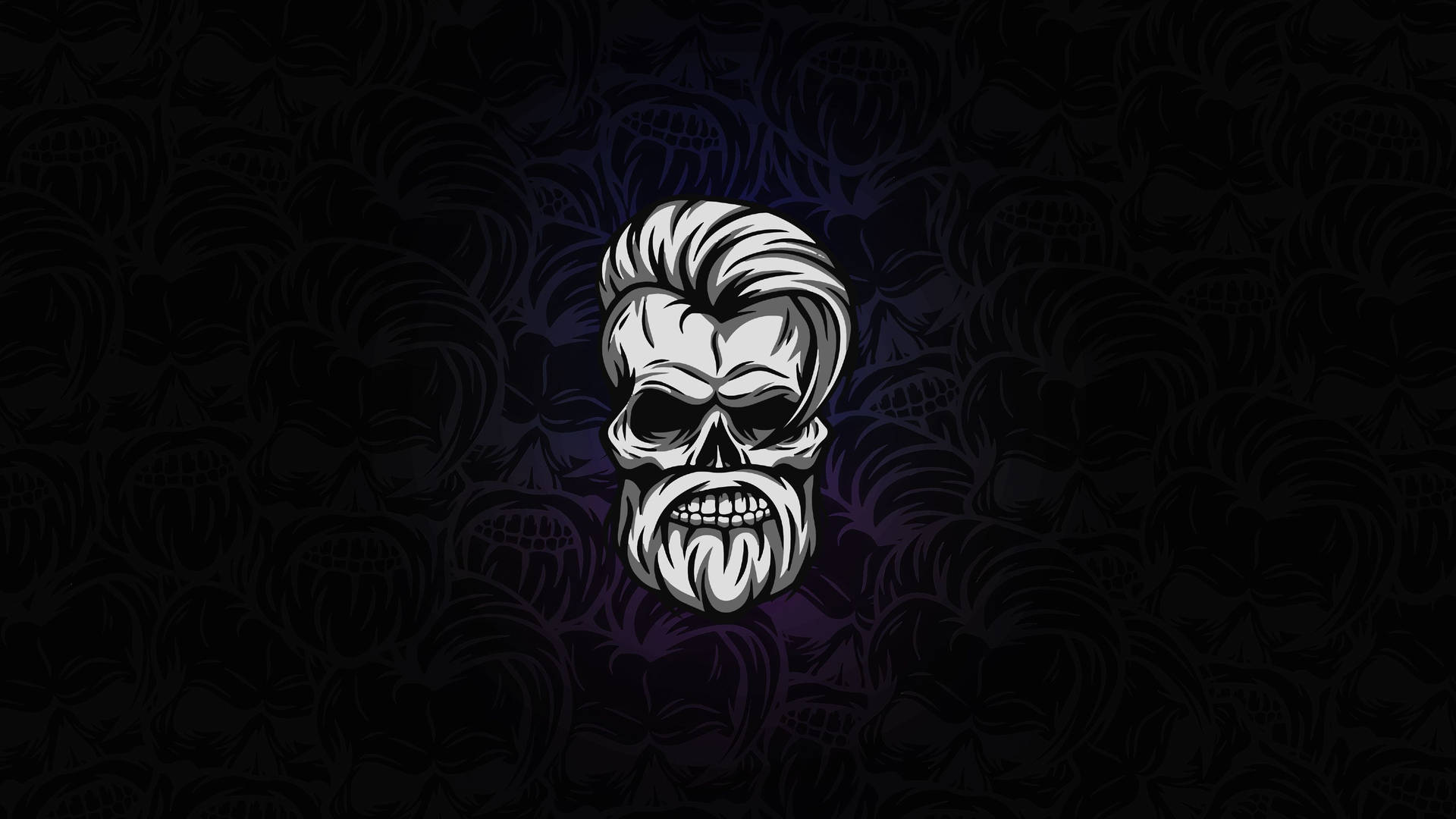 Hairy Black Skull Background