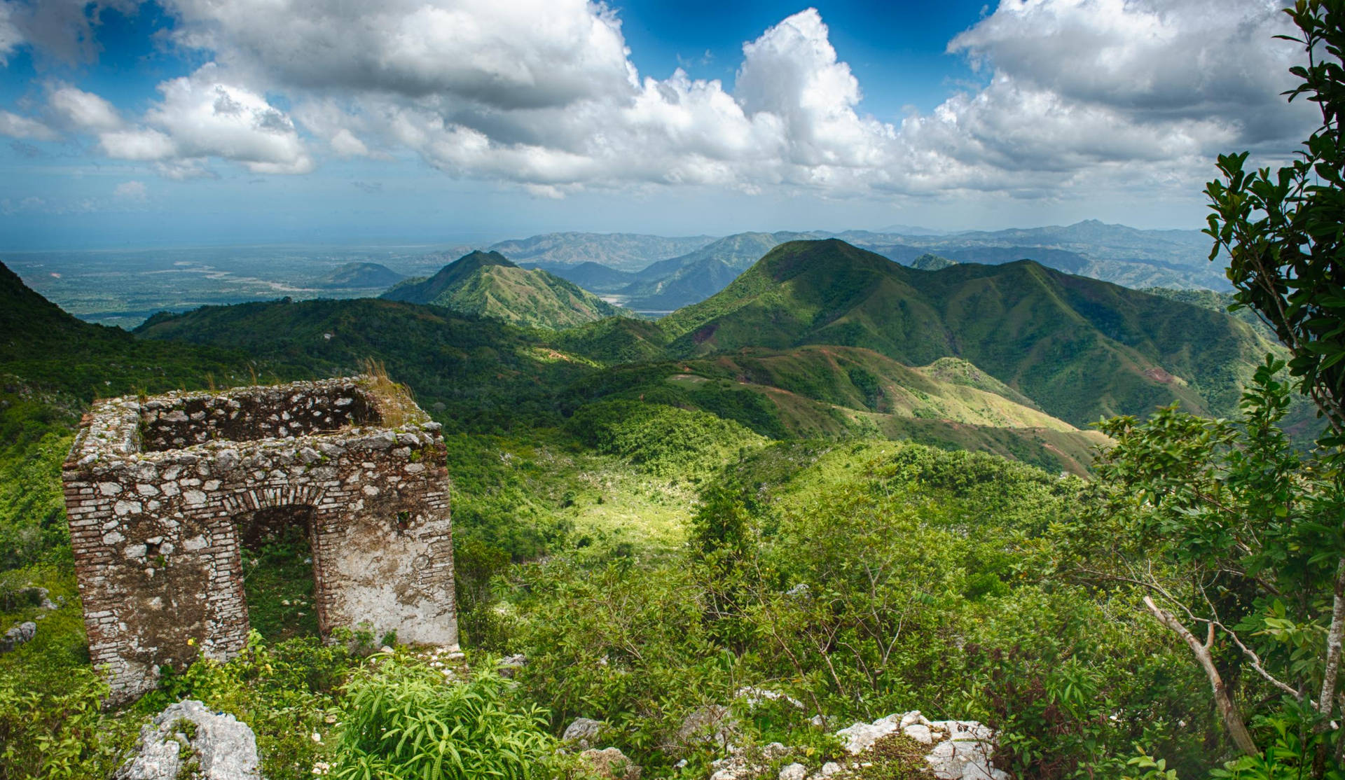 Haiti Citadel And Landscape Background