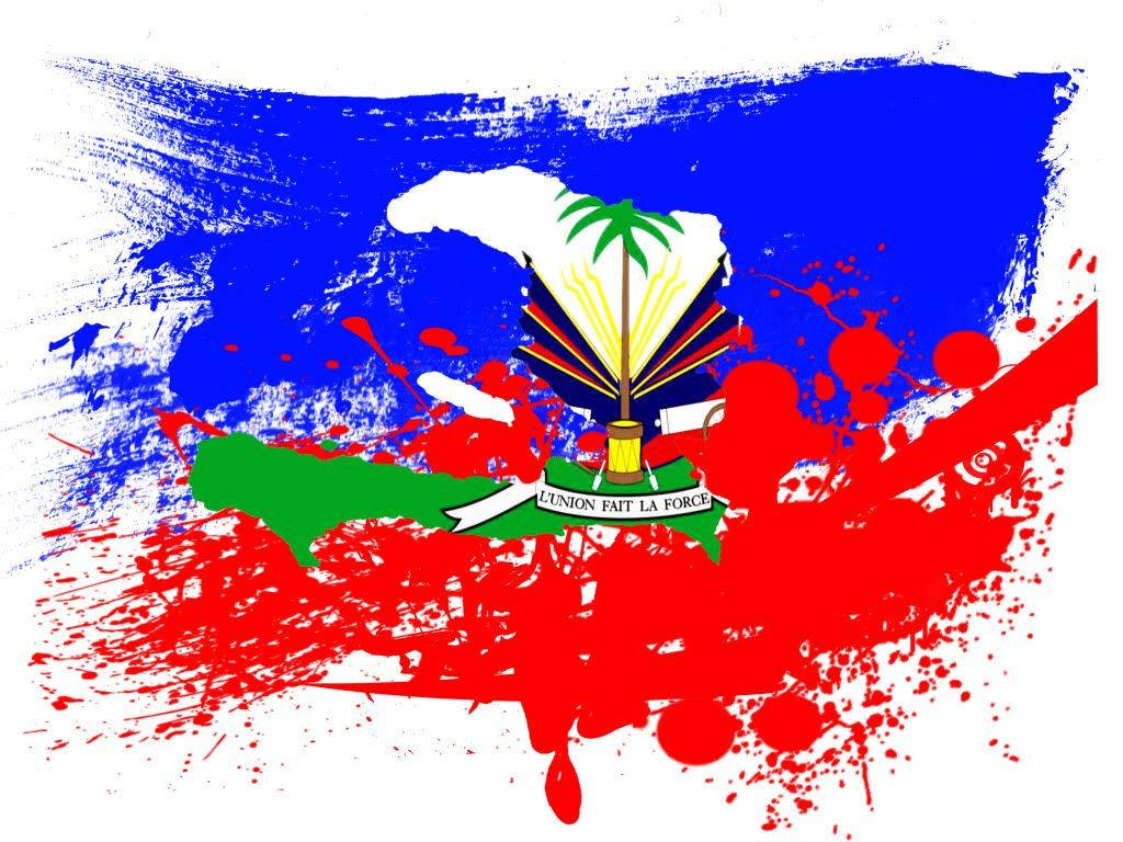 Haiti Flag Paint Background