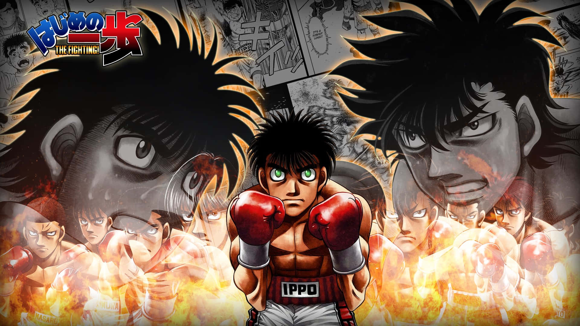 Hajime_no_ Ippo_ Anime_ Characters_ Collage Background