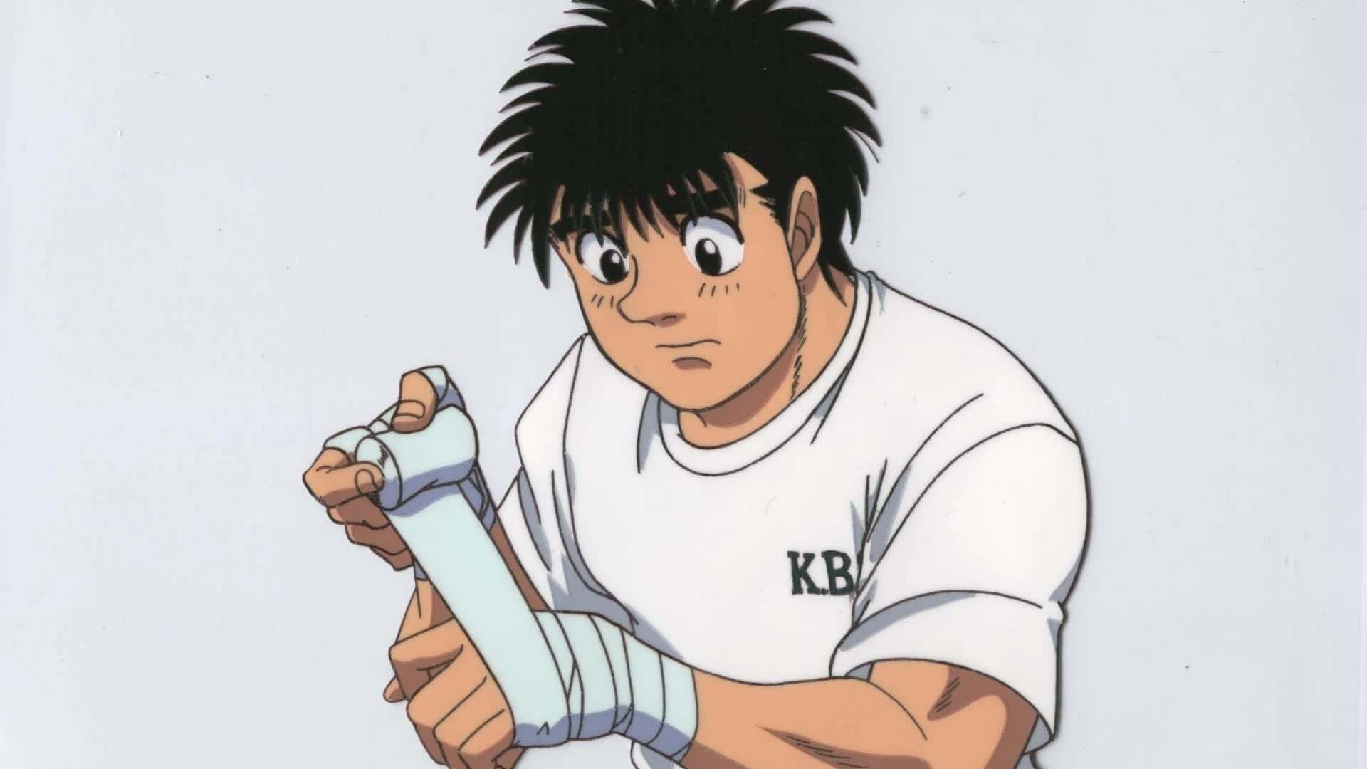 Hajime No Ippo Boxer Wrapping Hands Background