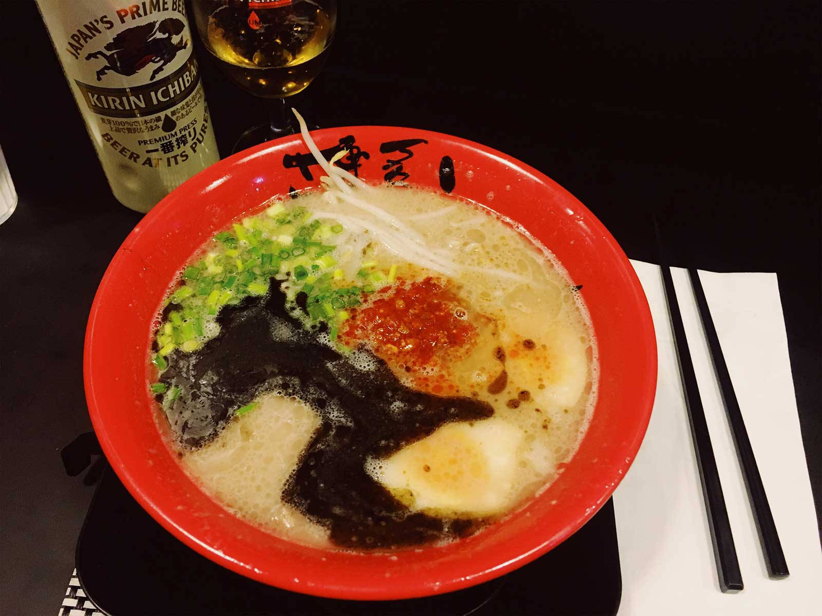 Hakata Ramen And Beer Background