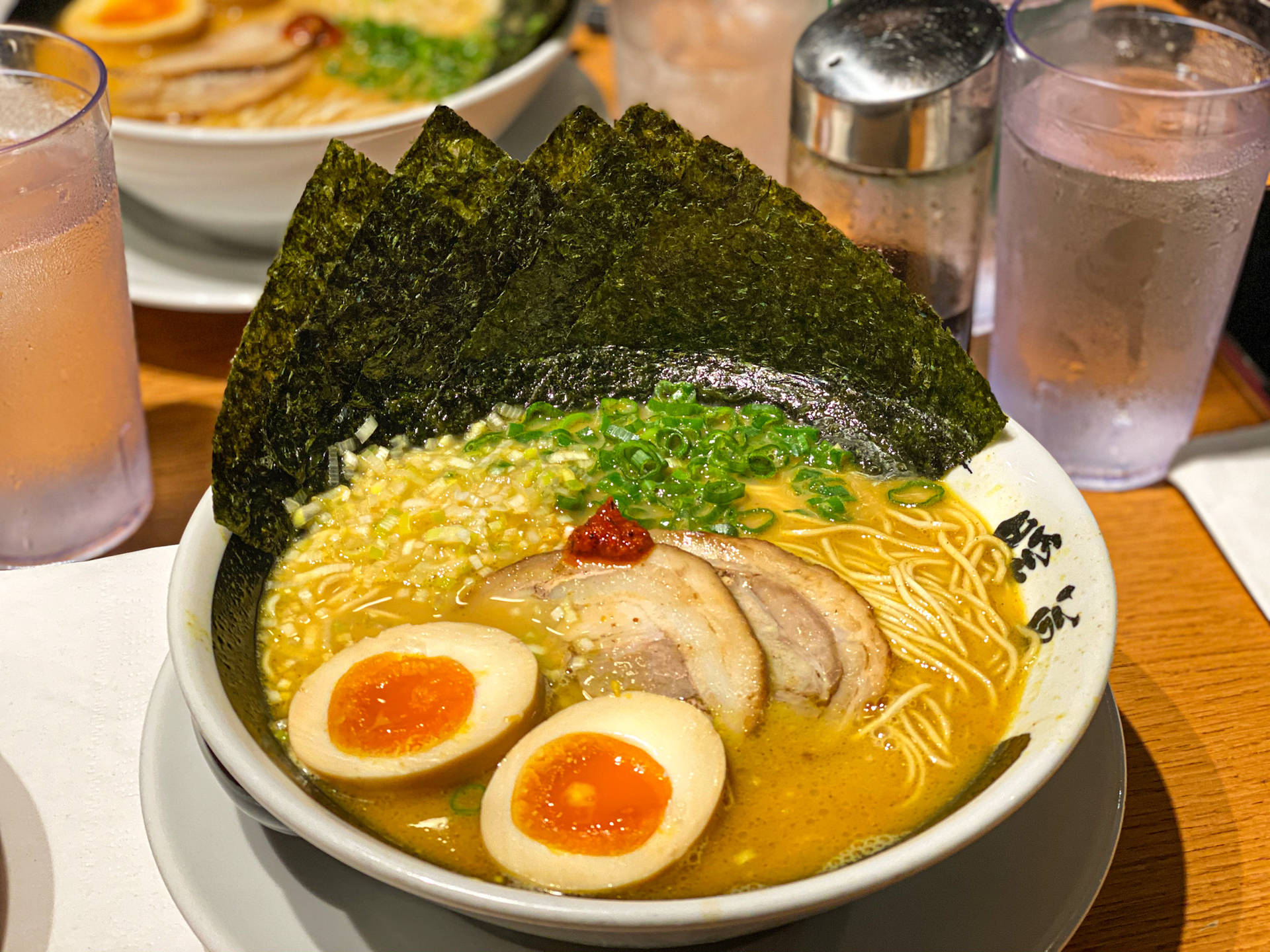 Hakata Ramen On A Dinner Table Background