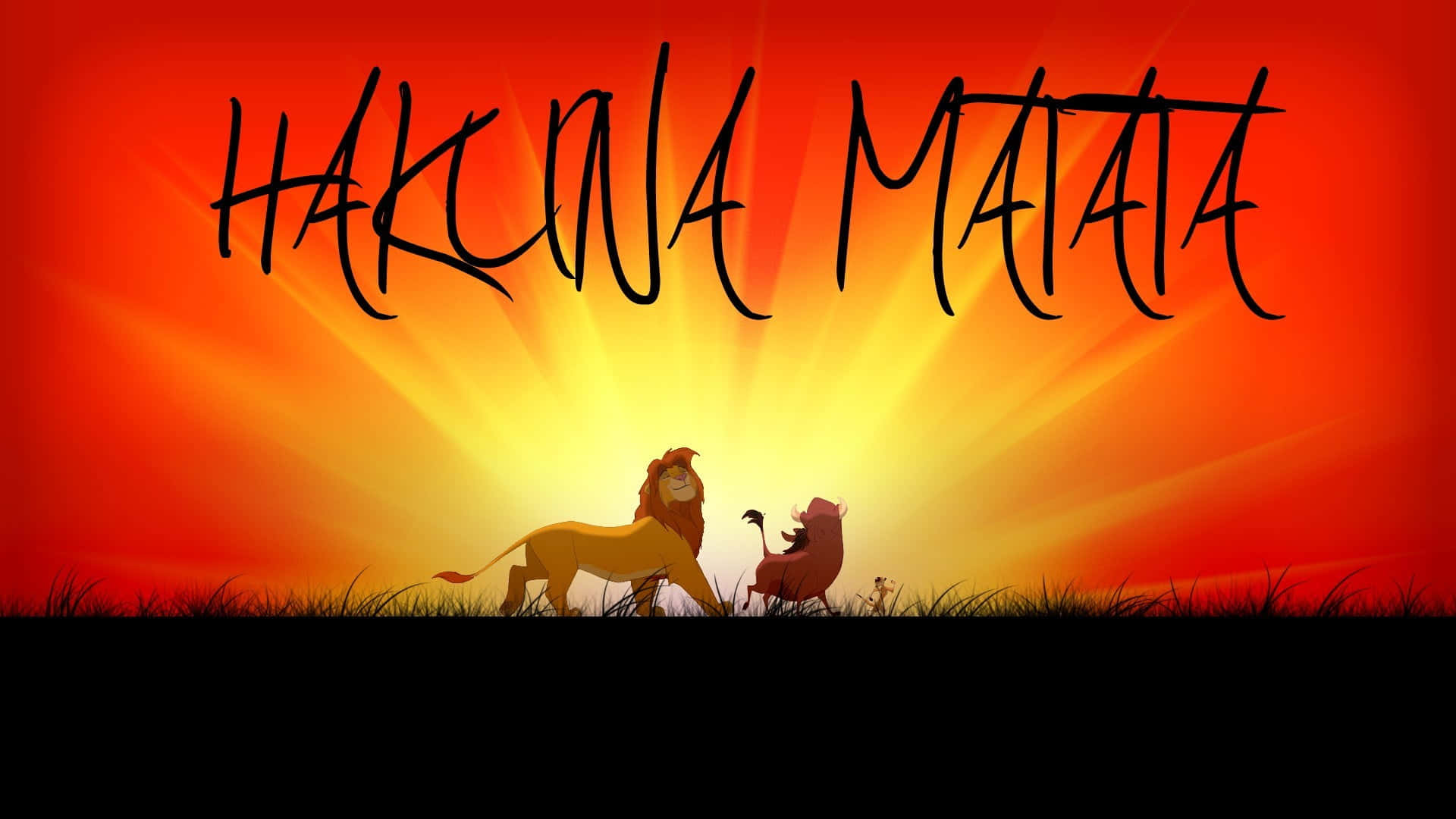 Hakuna Matata Sunset Silhouette Background