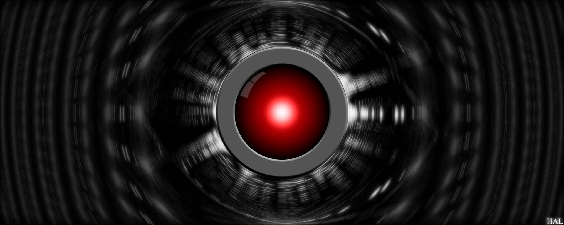 Hal 9000 Robotic Red Eye Background