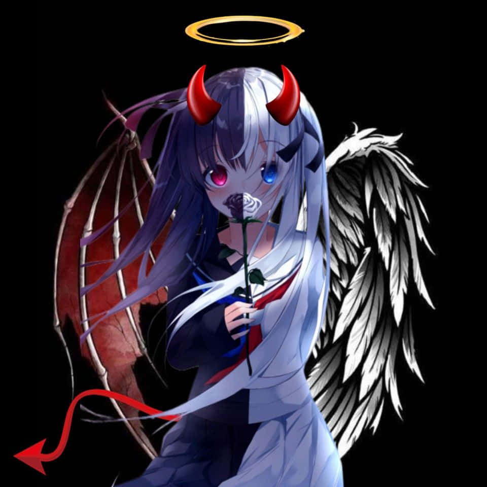 Half Angel Half Demon Anime Girl Background