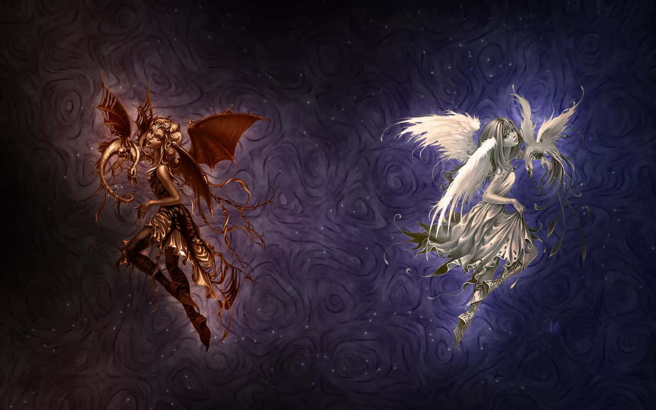 Half Angel Half Demon Artwork Background