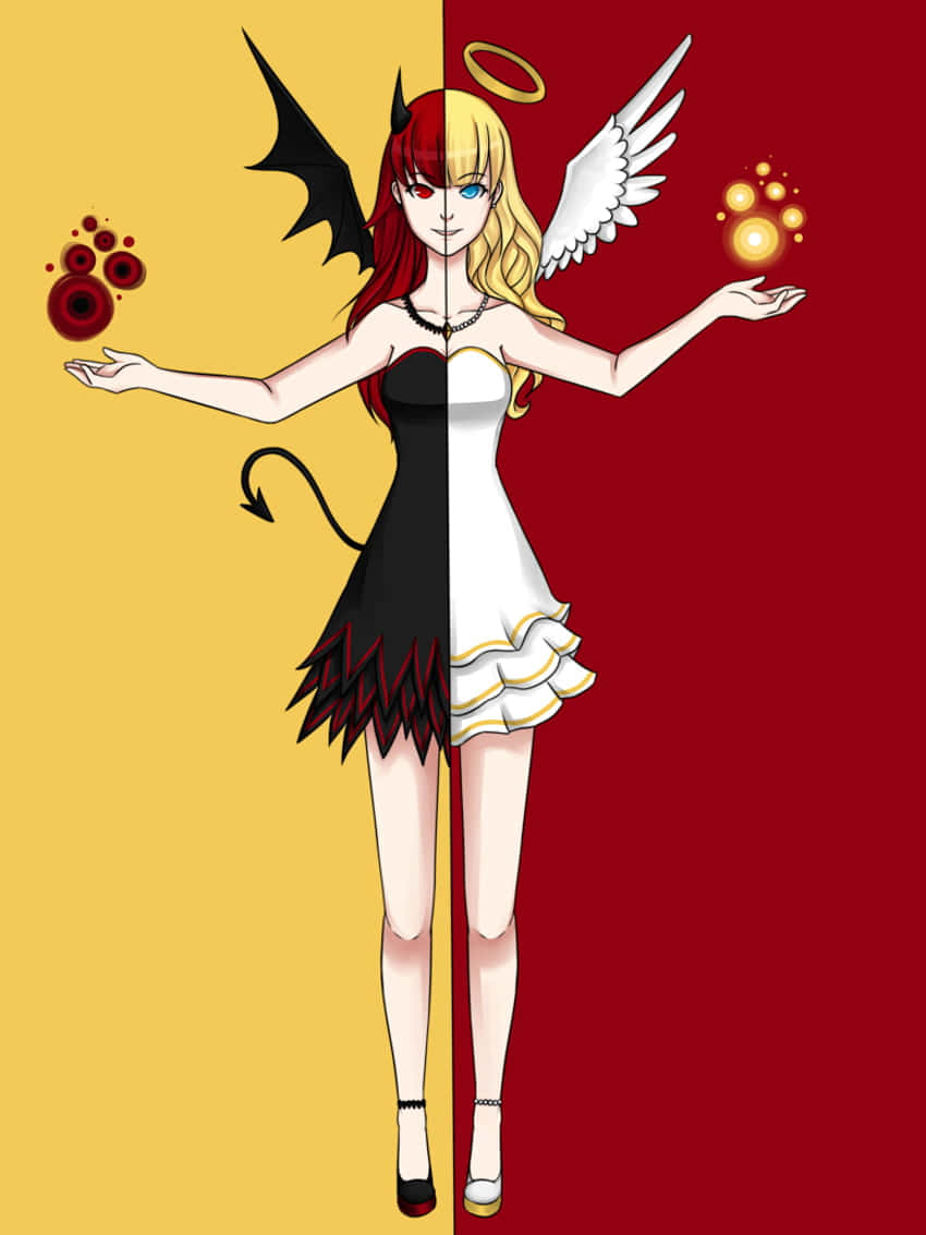 Half Angel Half Demon Artwork Background
