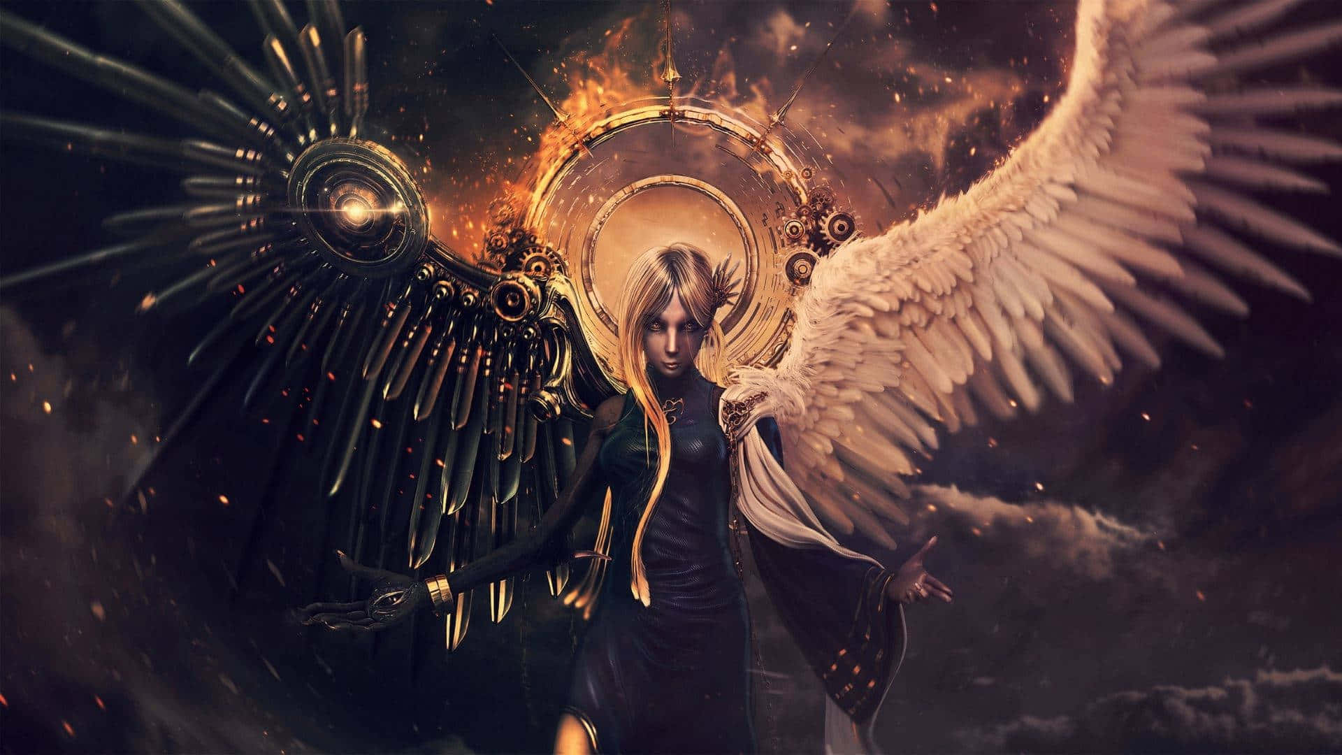 Half Angel Half Demon Artwork Background