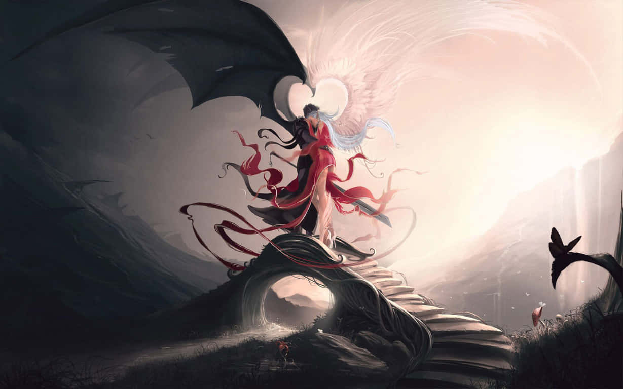 Half Angel Half Demon Artwork Background