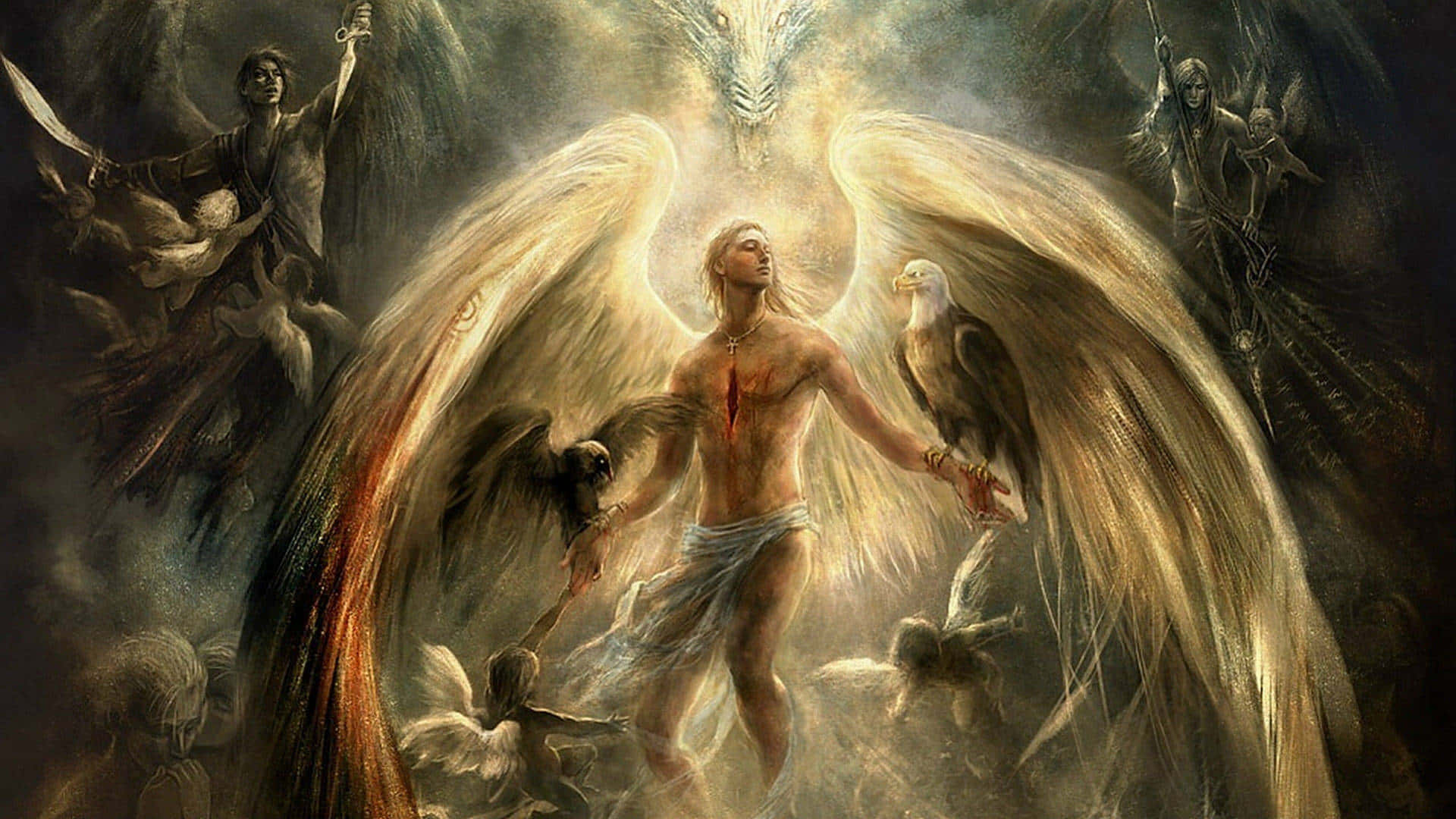 Half Angel Half Demon Artwork Background