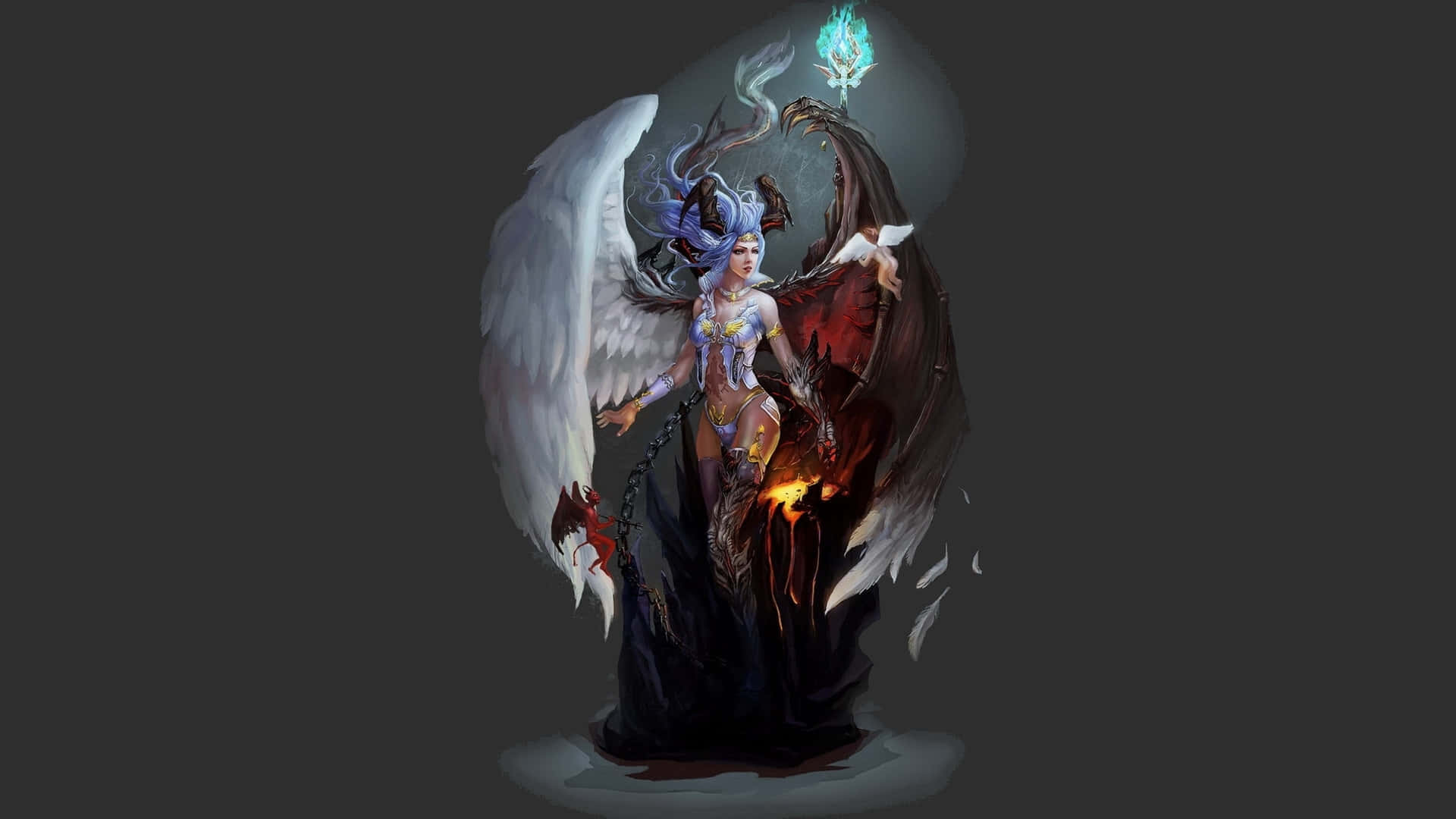 Half Angel Half Demon Artwork Background
