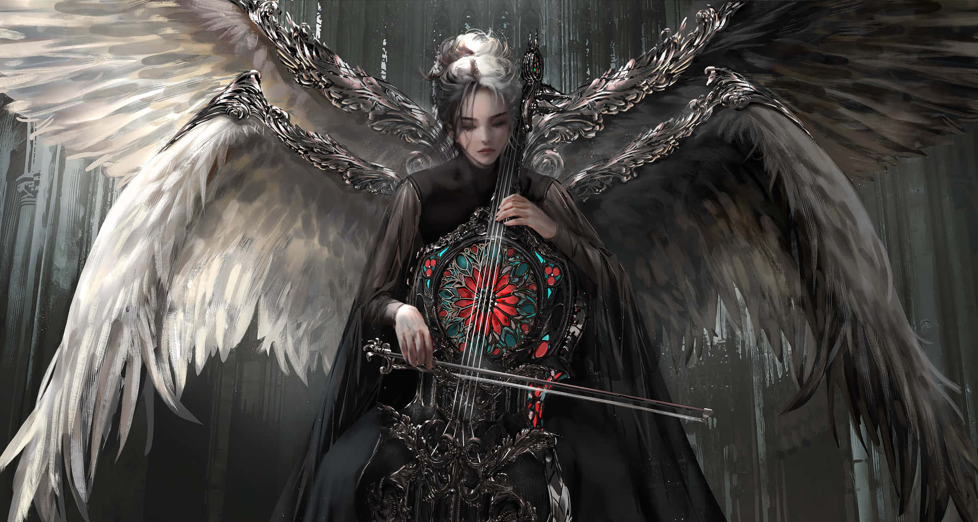 Half Angel Half Demon Warrior Background