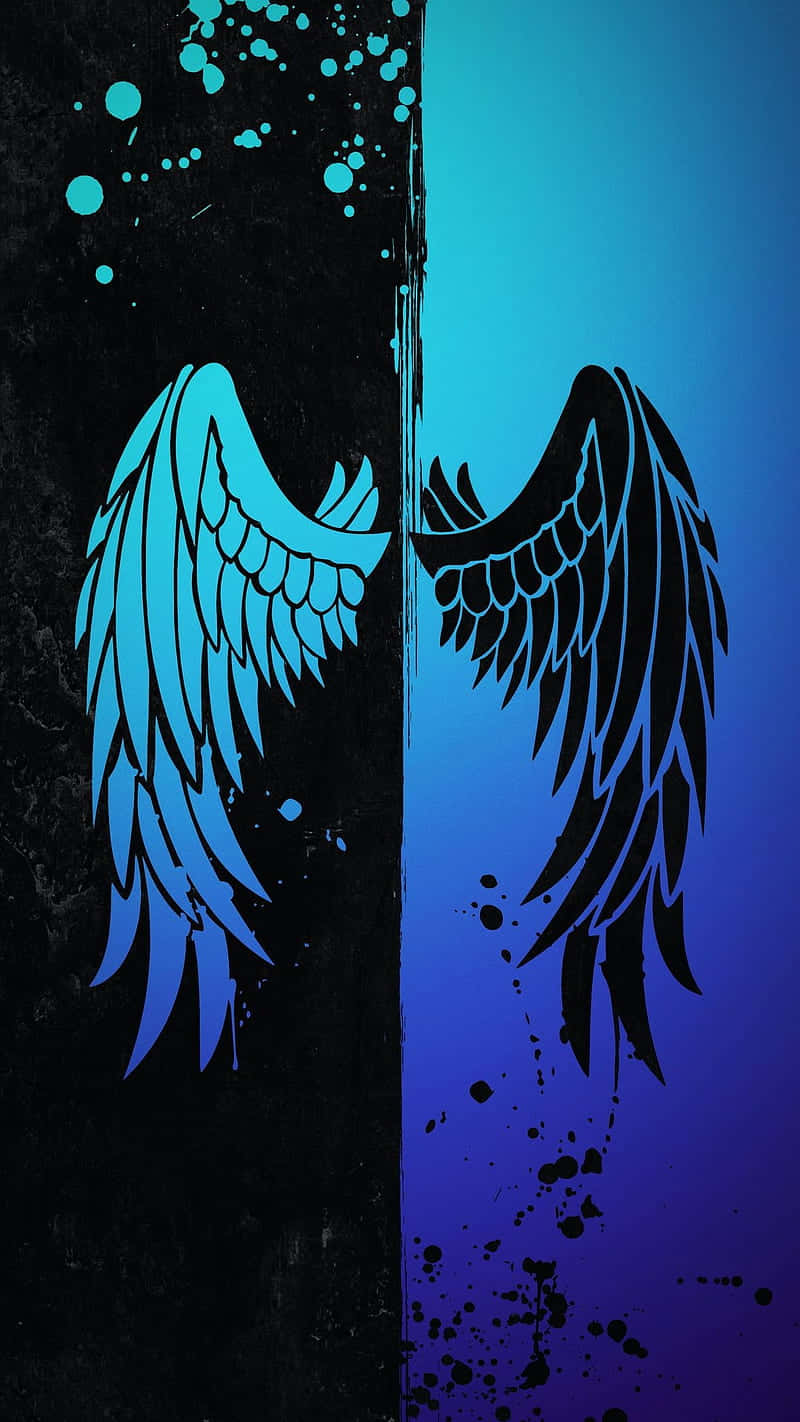 Half Angel Half Demon Wings Art Background