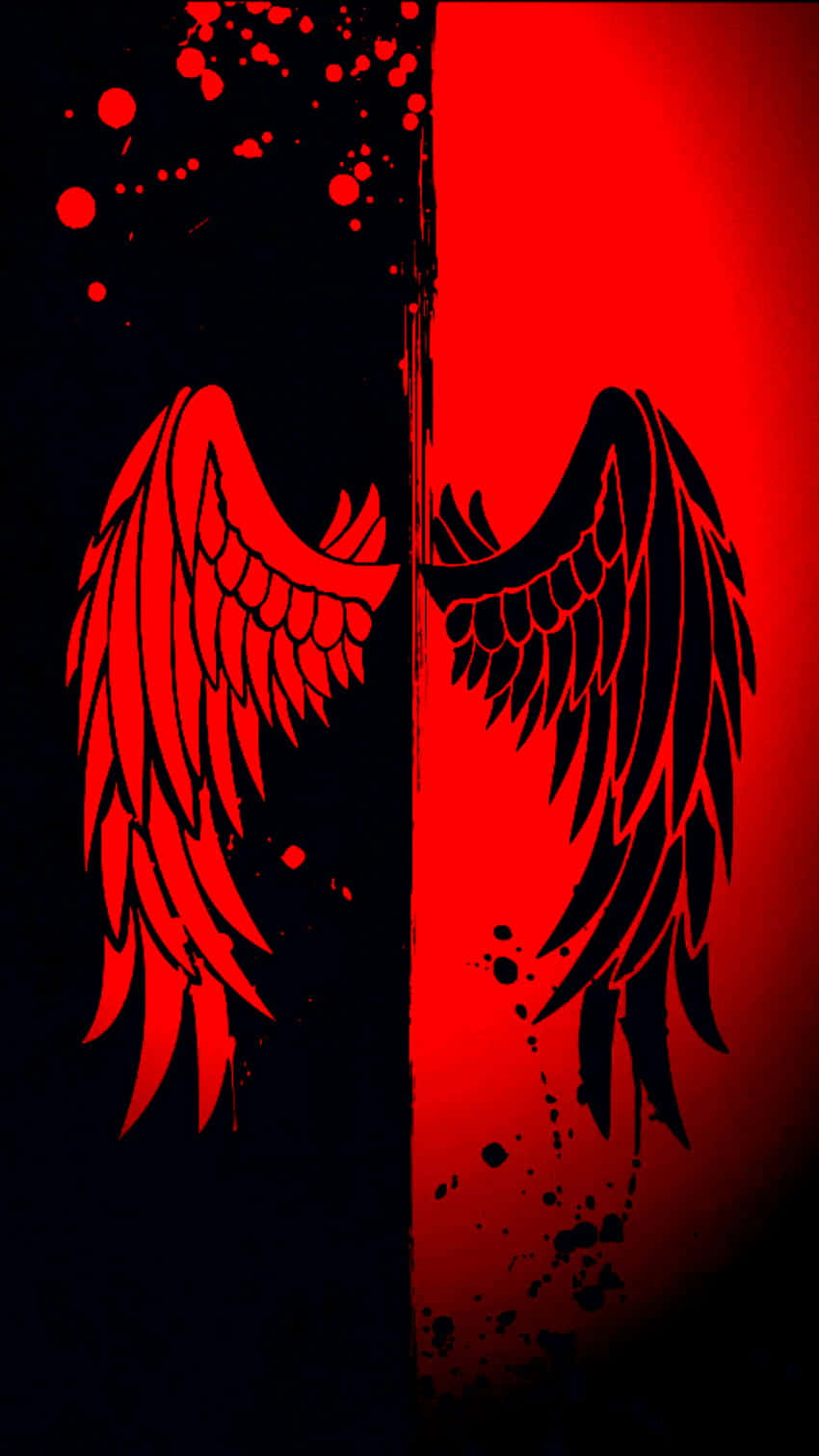 Half Angel Half Demon Wings Background